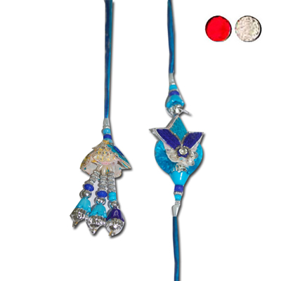 "Zardosi Bhaiya Bhabi Rakhi - BBR-907 A - code- 005 - Click here to View more details about this Product
